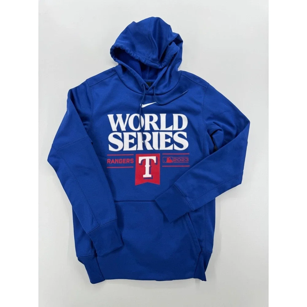 Nike Dri-Fit Texas Rangers Hoodie Mens Womens Kids Small‎ World Series 2023 Blue